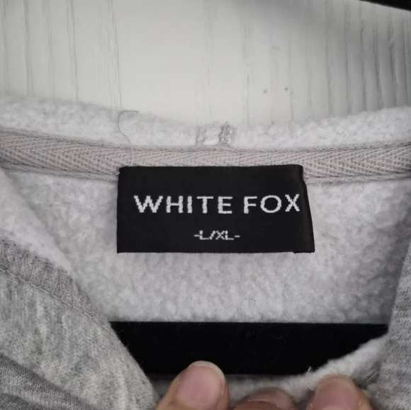 White Fox Offstage Hoodie Alloy Grey Hoodie Sweater Size L/XL - Picture 6 of 8